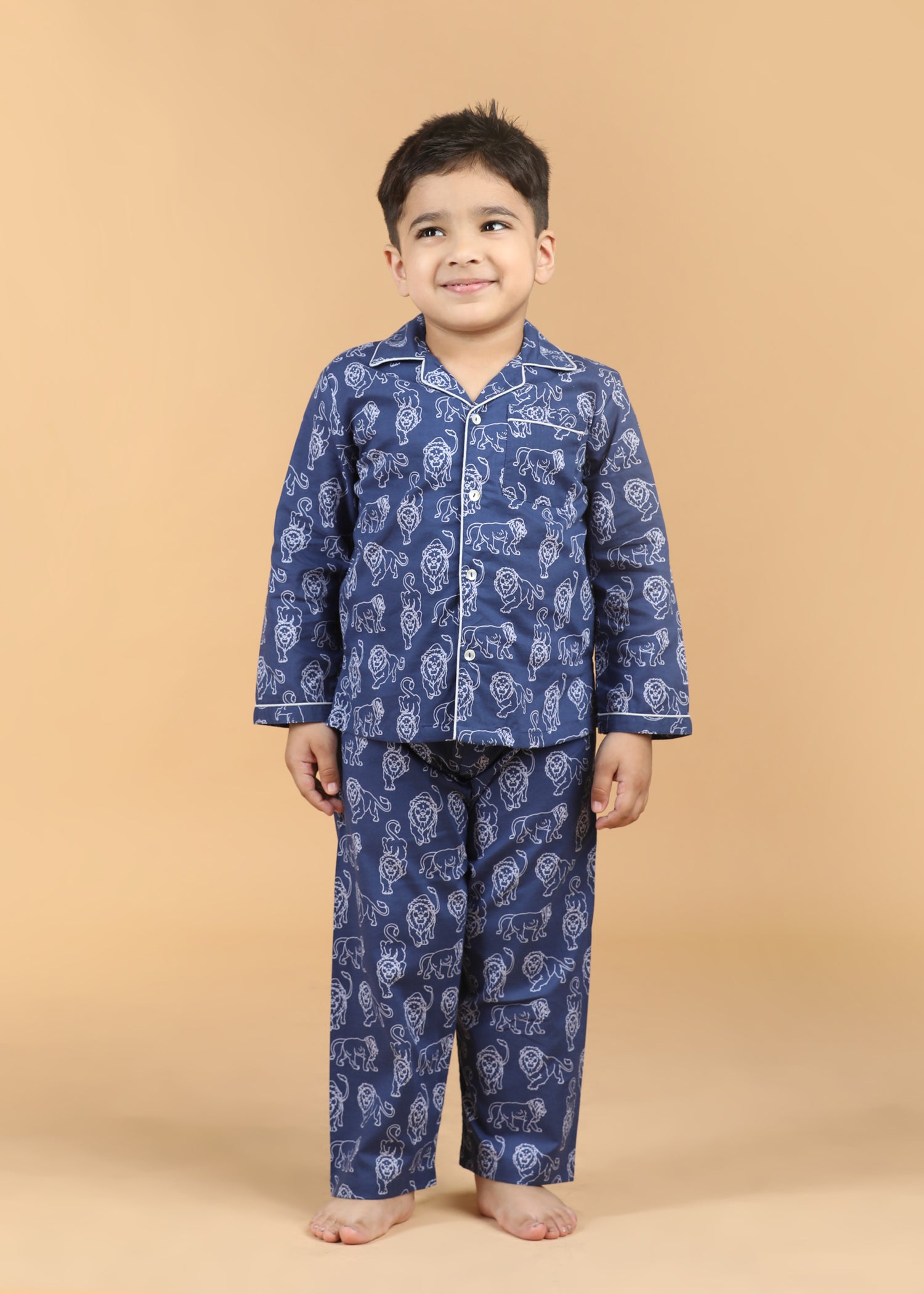 Leo Boys  Blue Full Sleeves Night Suit (1-12 Yrs)