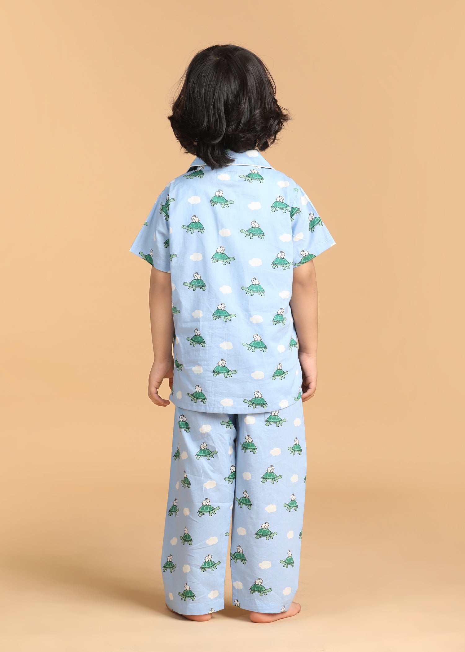 Hop And Crawl Boys Sky Blue Half Sleeves Night Suit (1-12 Yrs)