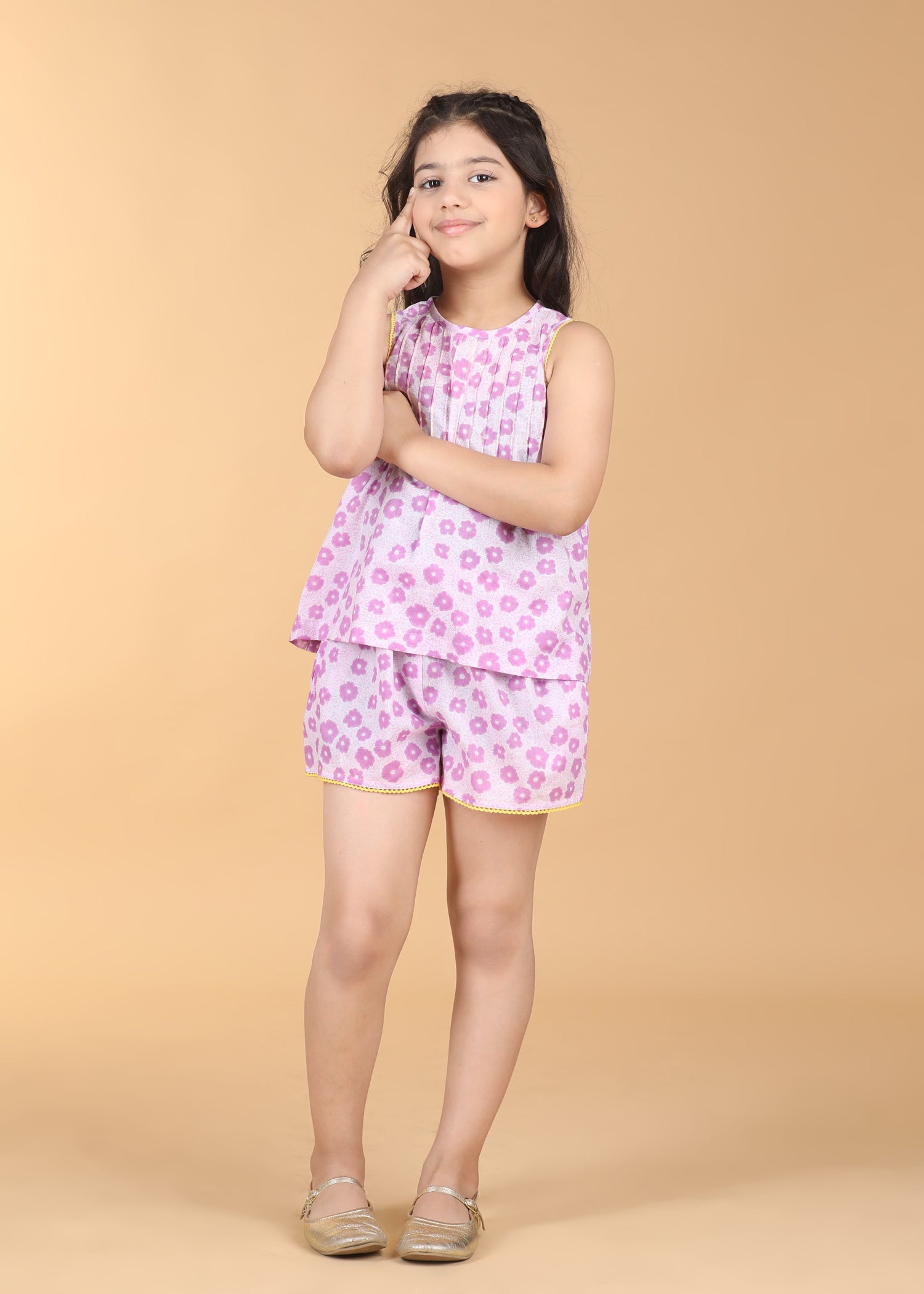 Ashi Poppy Lilac Cotton Top Girls (6 Months -12 Yrs)
