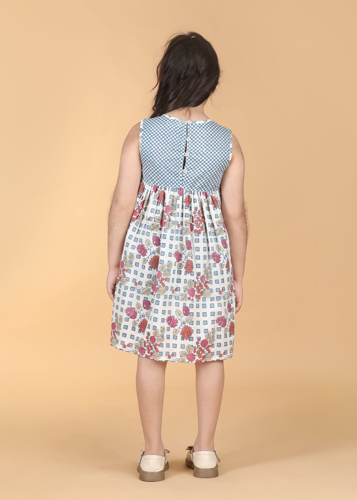 Rosemary Flower Checks Multi Dress Girls (6 Months-12 Years)