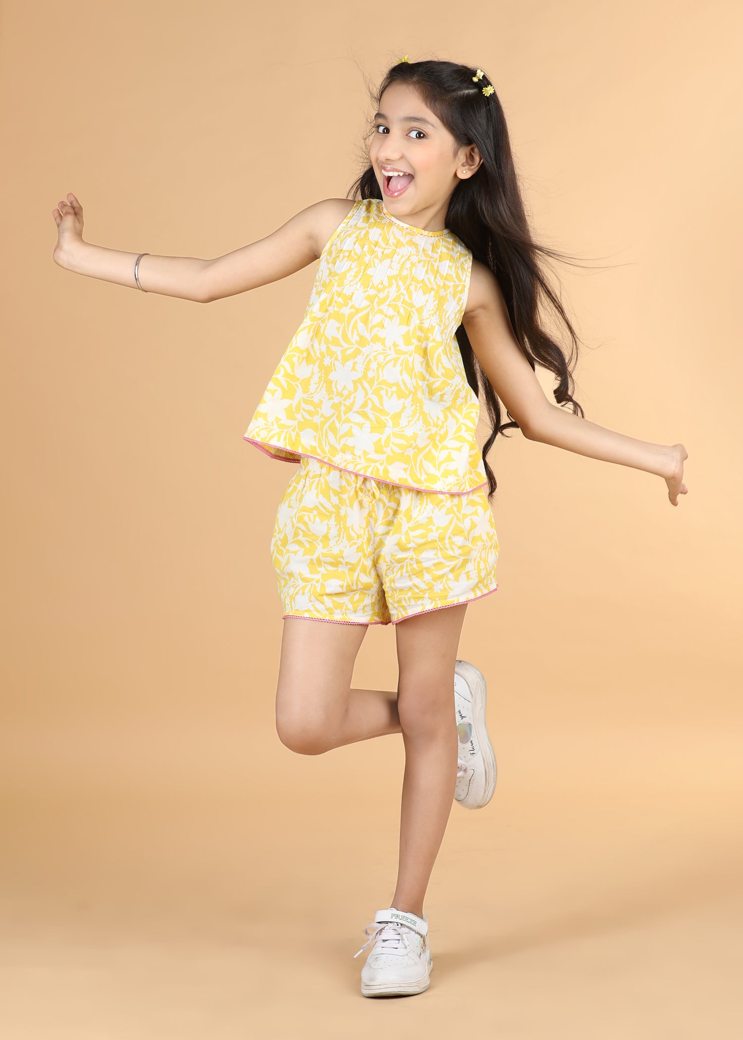 Snooze Magnolia Yellow Cotton Shorts Girls