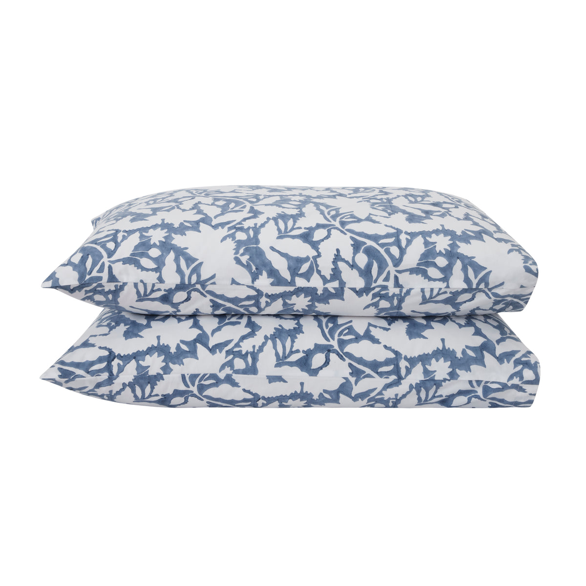 Sunwashed Bloom Cotton Pillow Cover – Blue