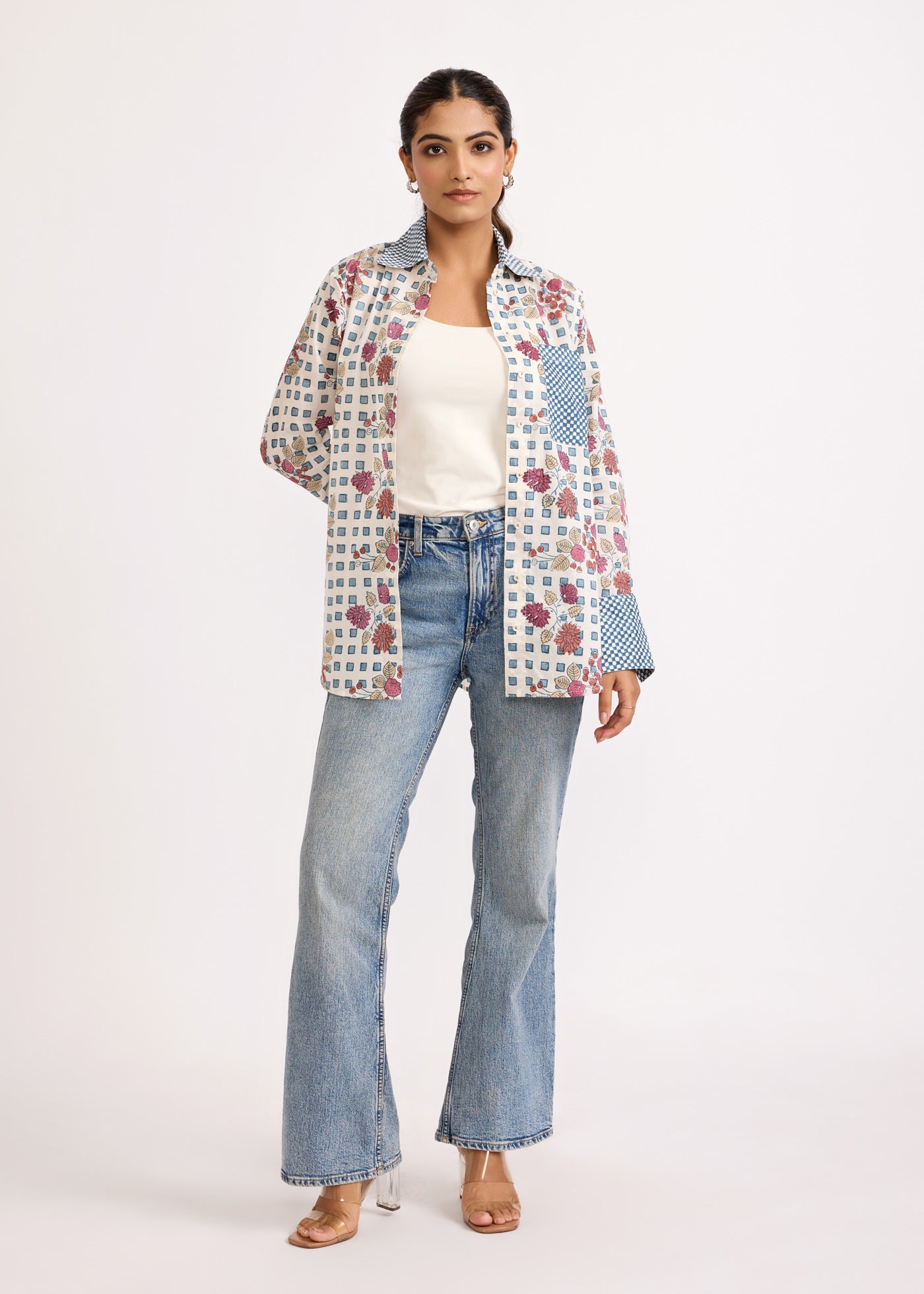 Oxford Cotton Shirt - Blue/Pink