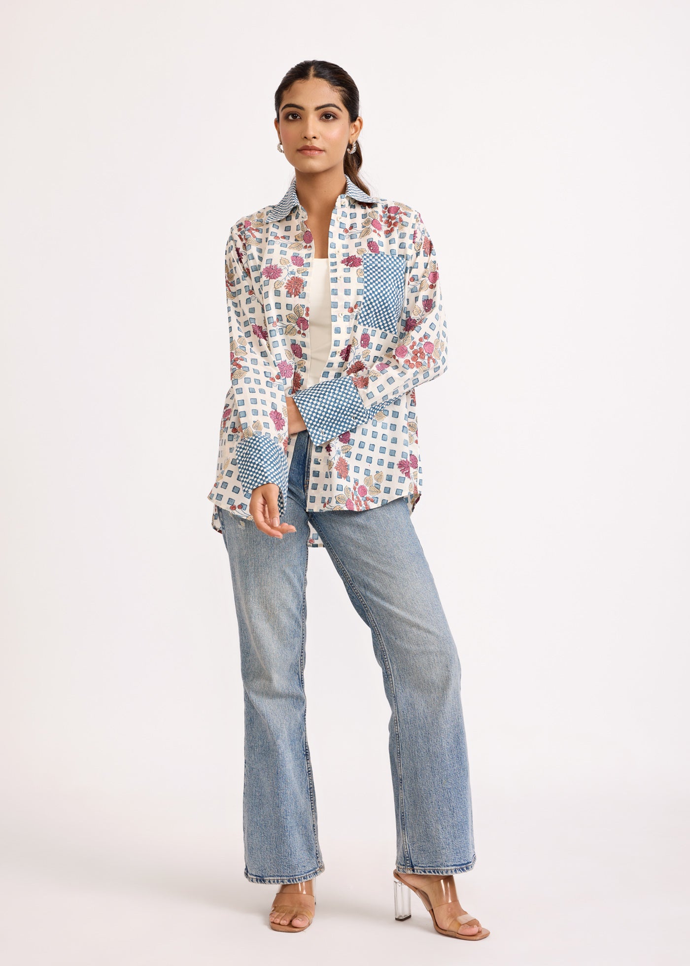 Oxford Cotton Shirt - Blue/Pink