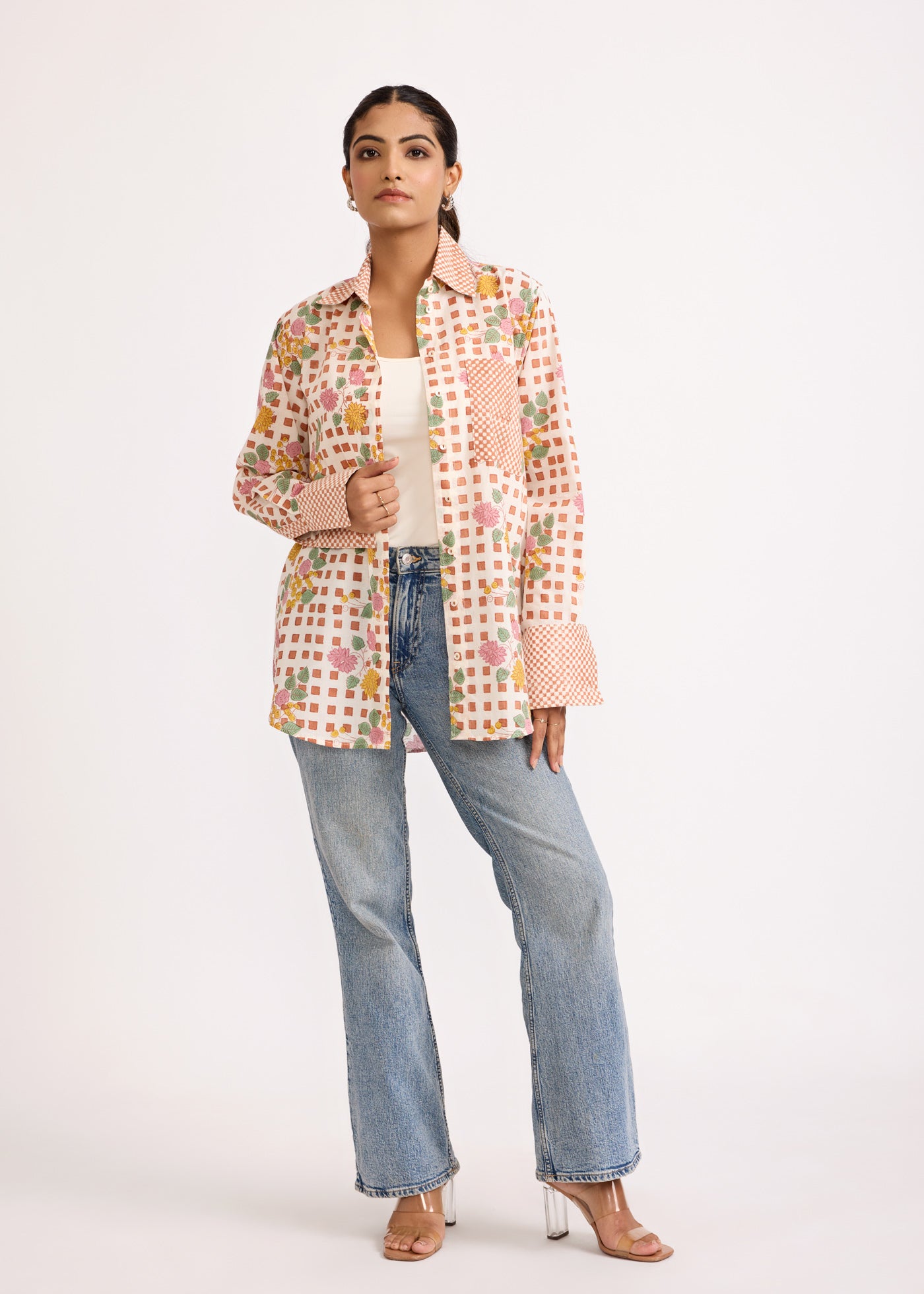Oxford Cotton Shirt-Brown/Pink