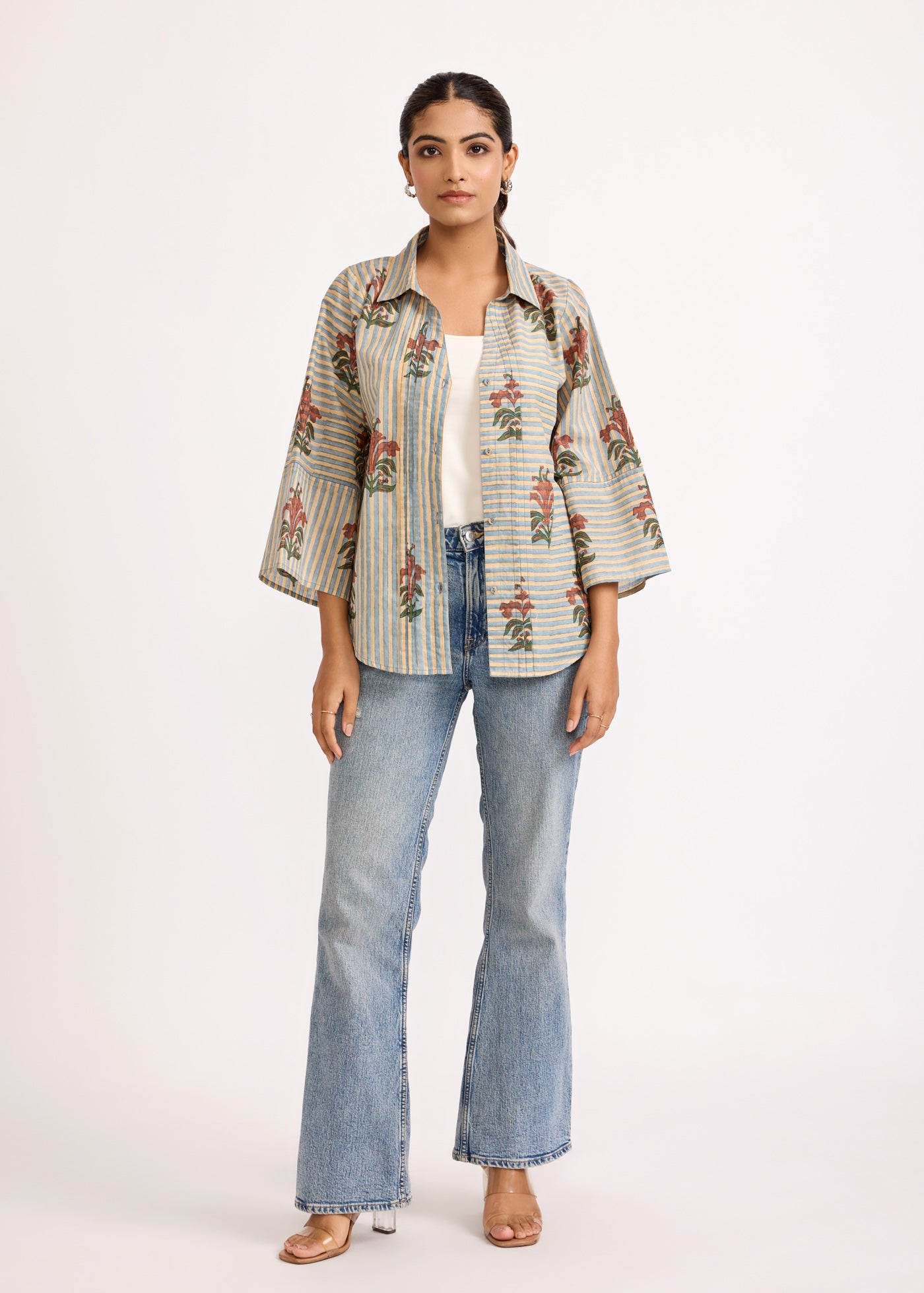 Button Down Shirt - Blue/Brown