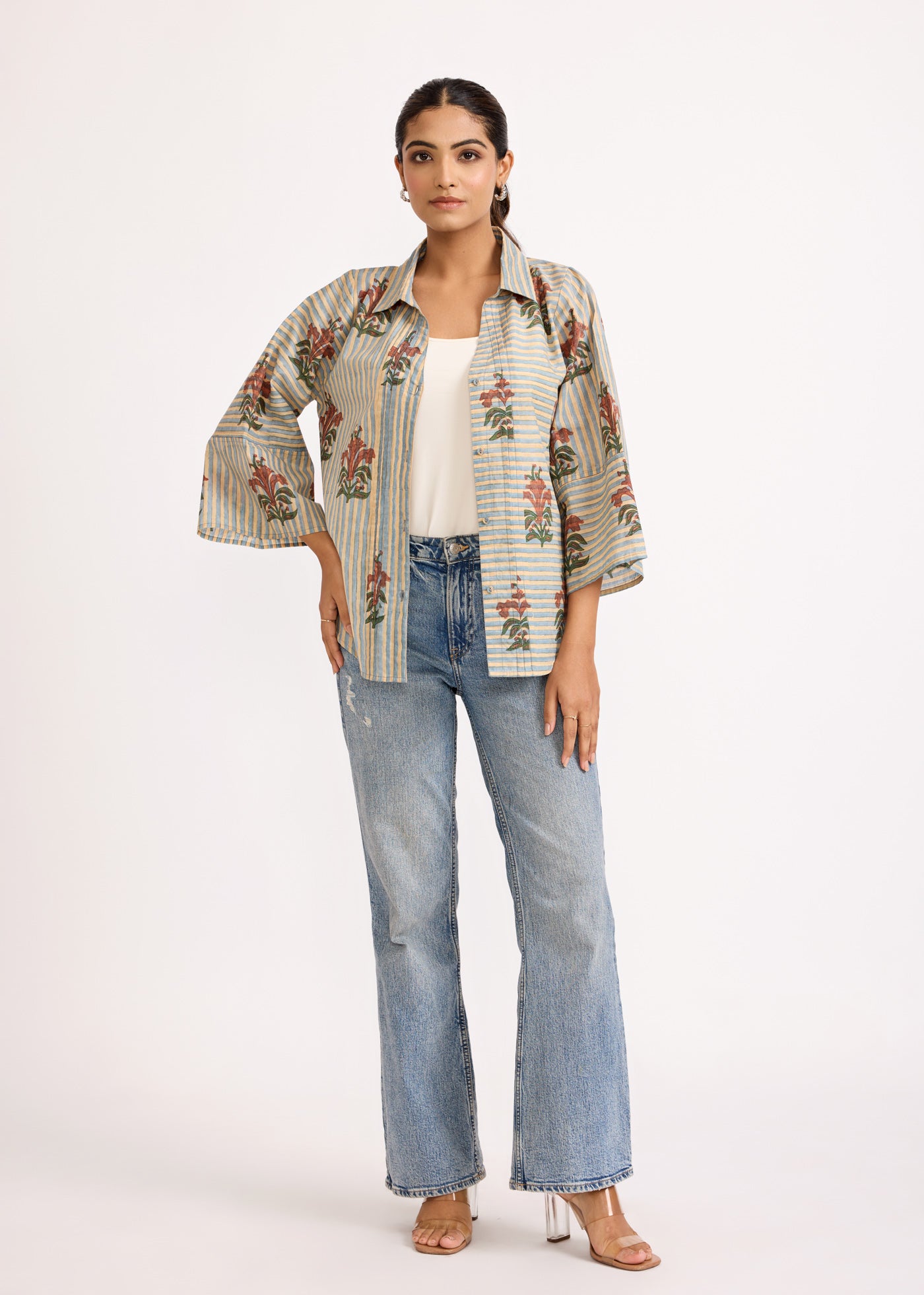 Button Down Shirt - Blue/Brown