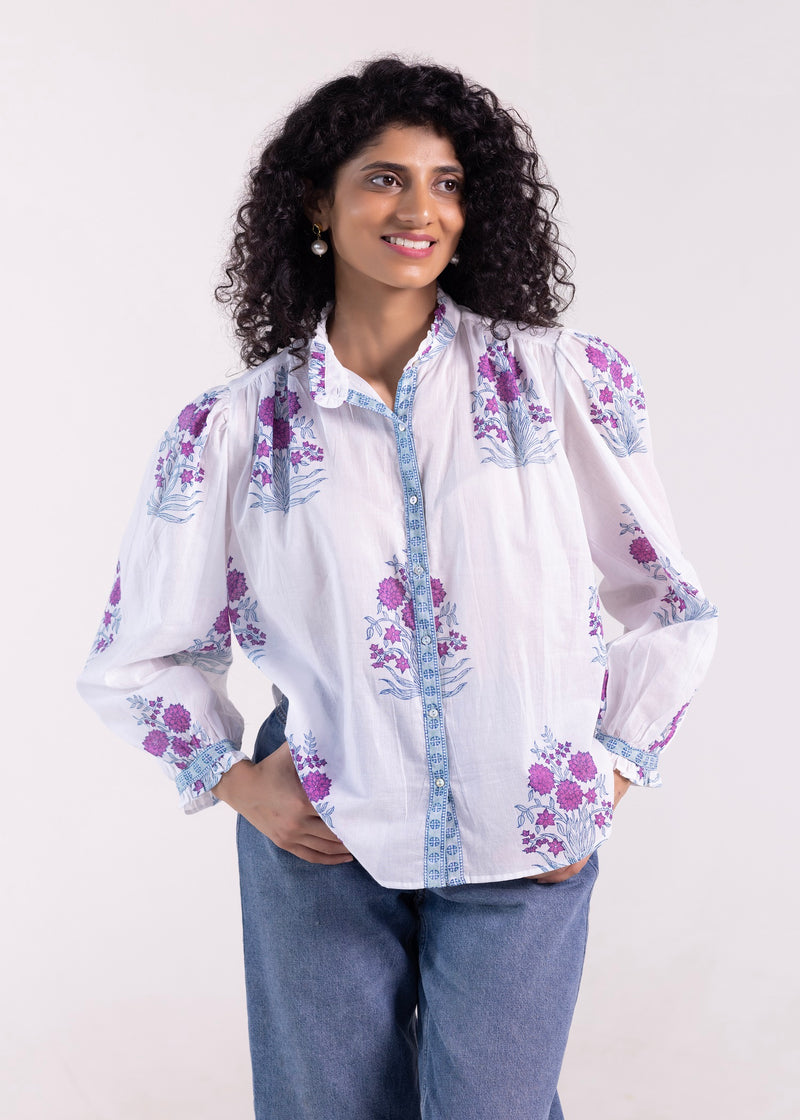 Basic Shirt with Lantern Sleeve