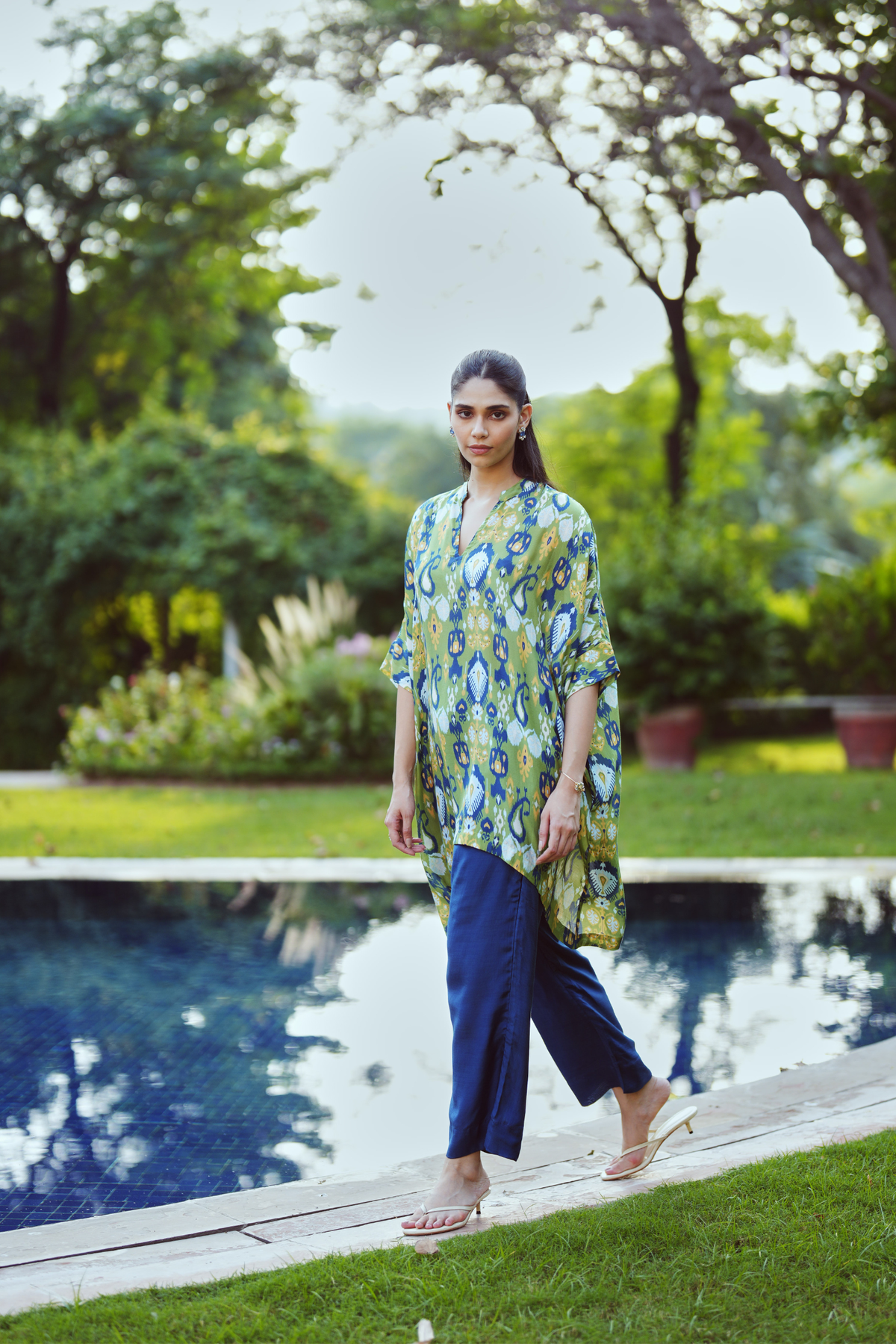 Saba Viscose Kaftan-Green