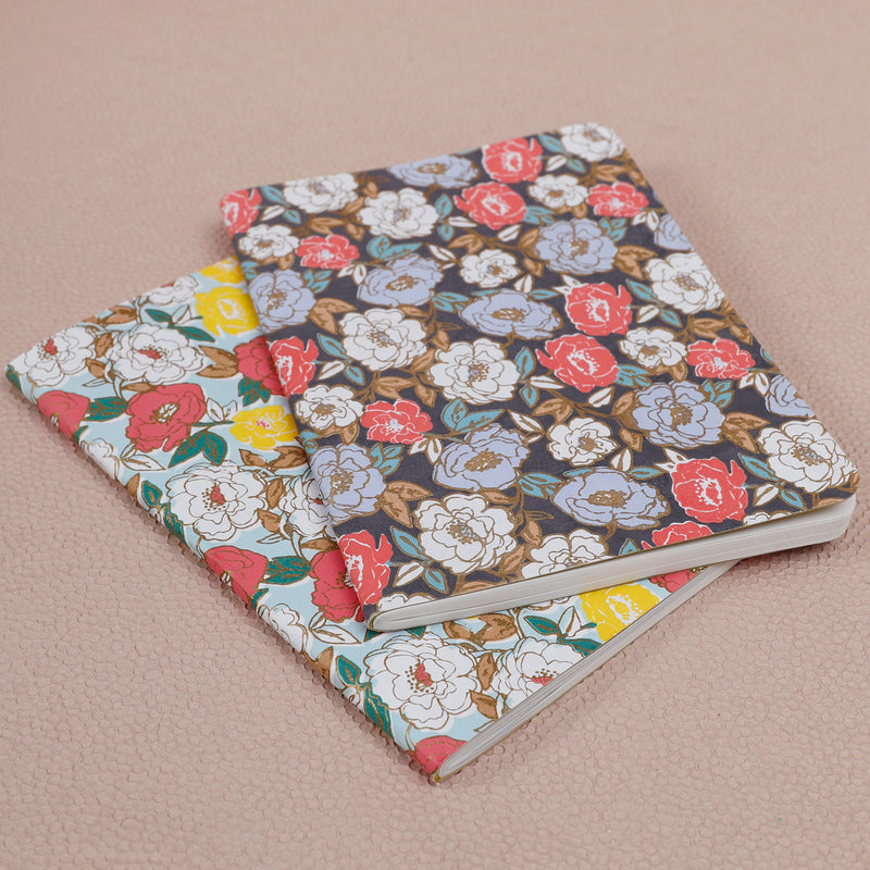 Phool Aqua & Grey Soft Cover Notebook Set of 2