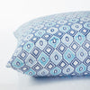 Geometric Aqua Blue Hand Block Print Cotton Cushion Cover