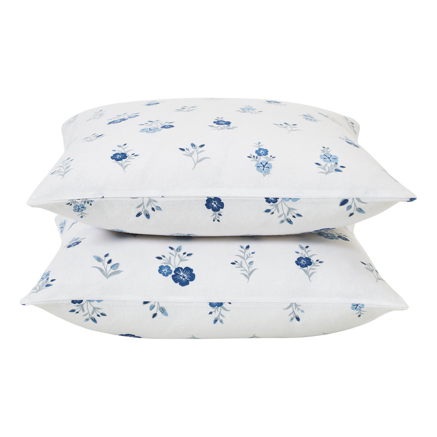Flax Linen Cotton Cushion Cover – Blue/Grey