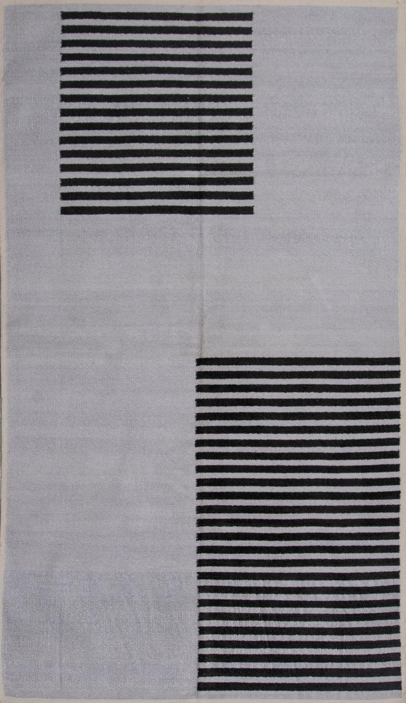 White & Grey Modern Stripes Rug