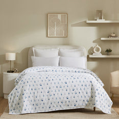 Flax Linen Cotton Dohar – Blue/Grey
