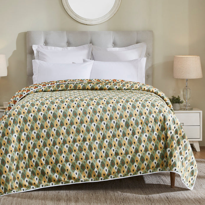 Ikat Cotton Dohar – Brown/Green