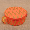 Ikat Orange Round Gift Box