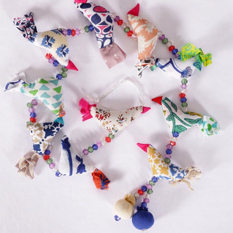 Multicolor Fabric Bird Dangler