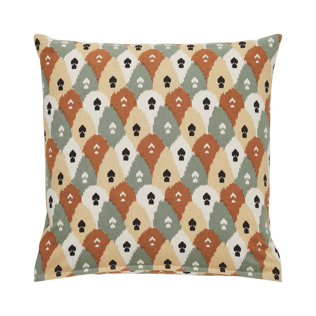 Ikat Cotton Cushion Cover – Brown/Green