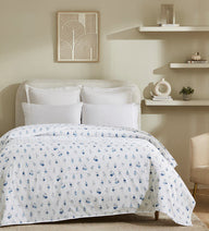 Flax Linen Cotton Dohar – Blue/Grey