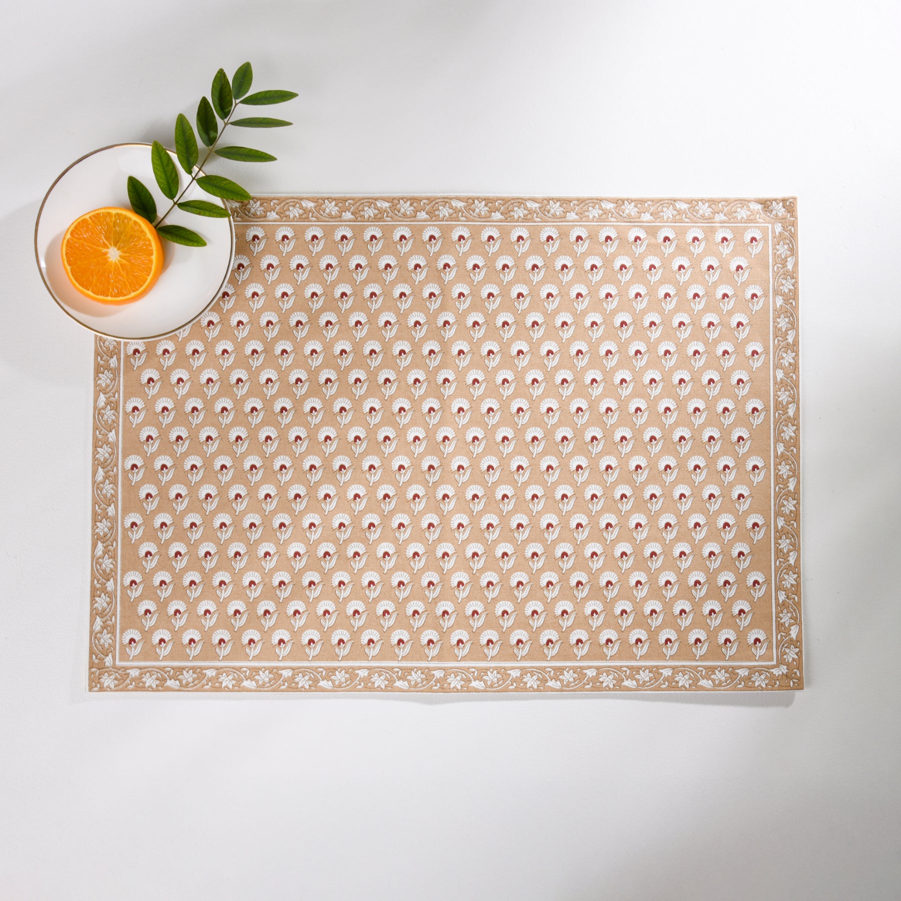 Buti Marigold Beige Table Mat Set of 6