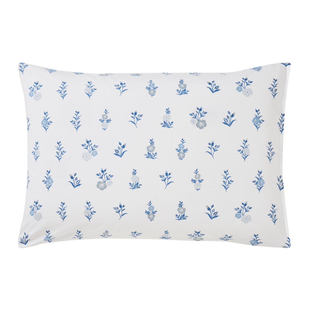 Flax Linen Cotton Pillow Cover – Blue/Grey