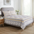 Classic Curation Beige & Brown Hand Block Printed Cotton Bedcover