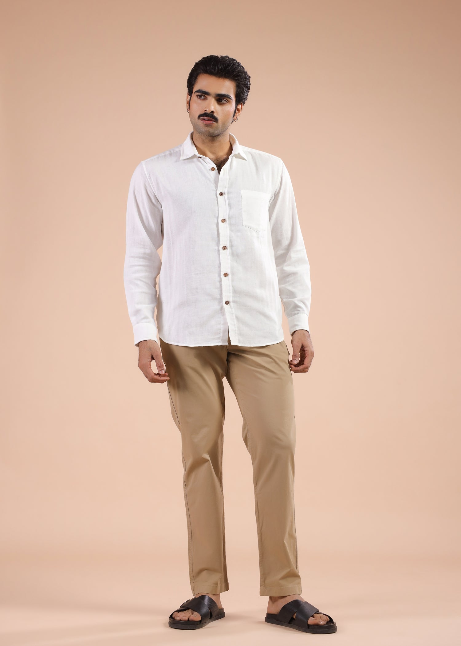 Full Sleeves Collar Shirt-White