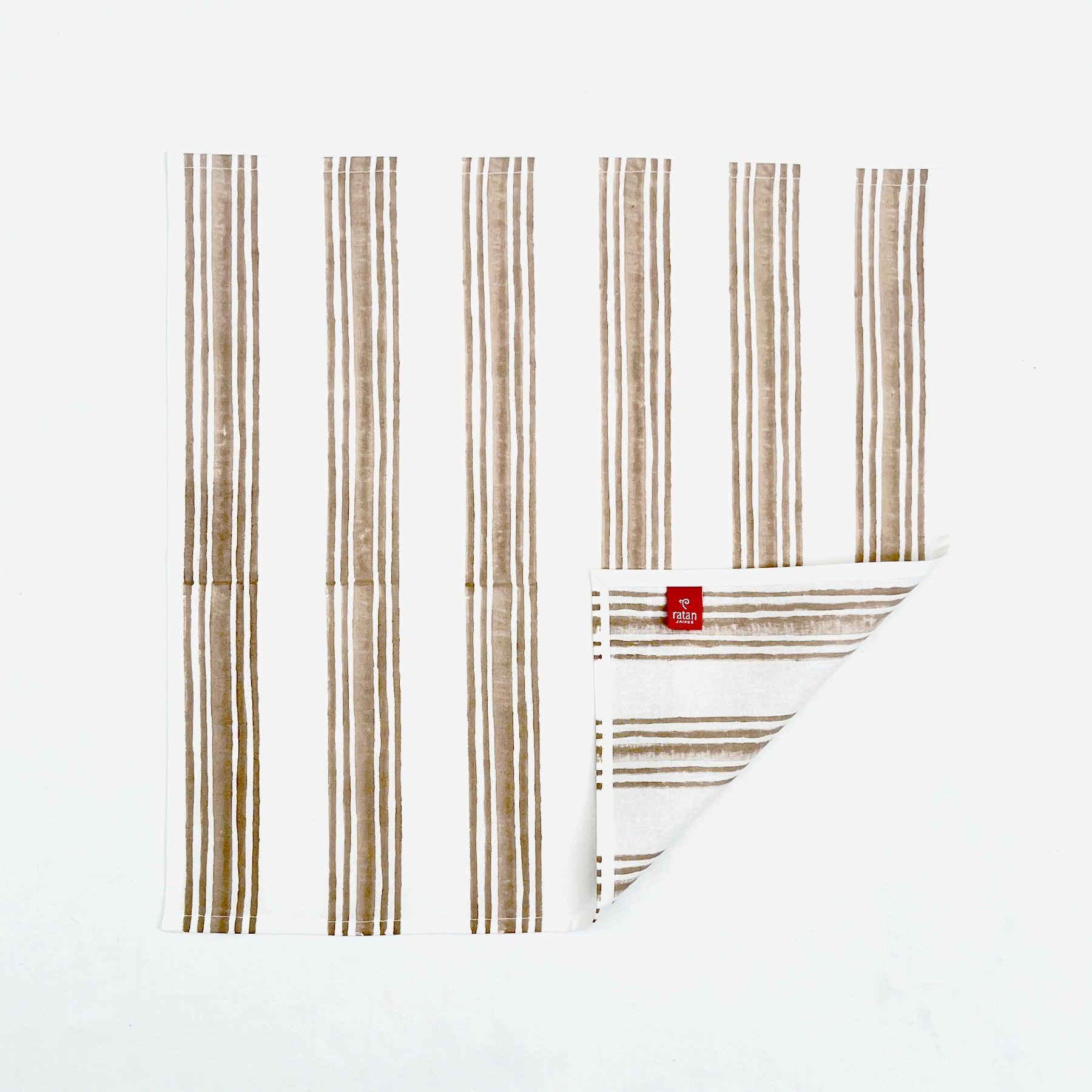 Beige Stripe Napkin- Set of 6 Ratan Texprocess Pvt. Ltd