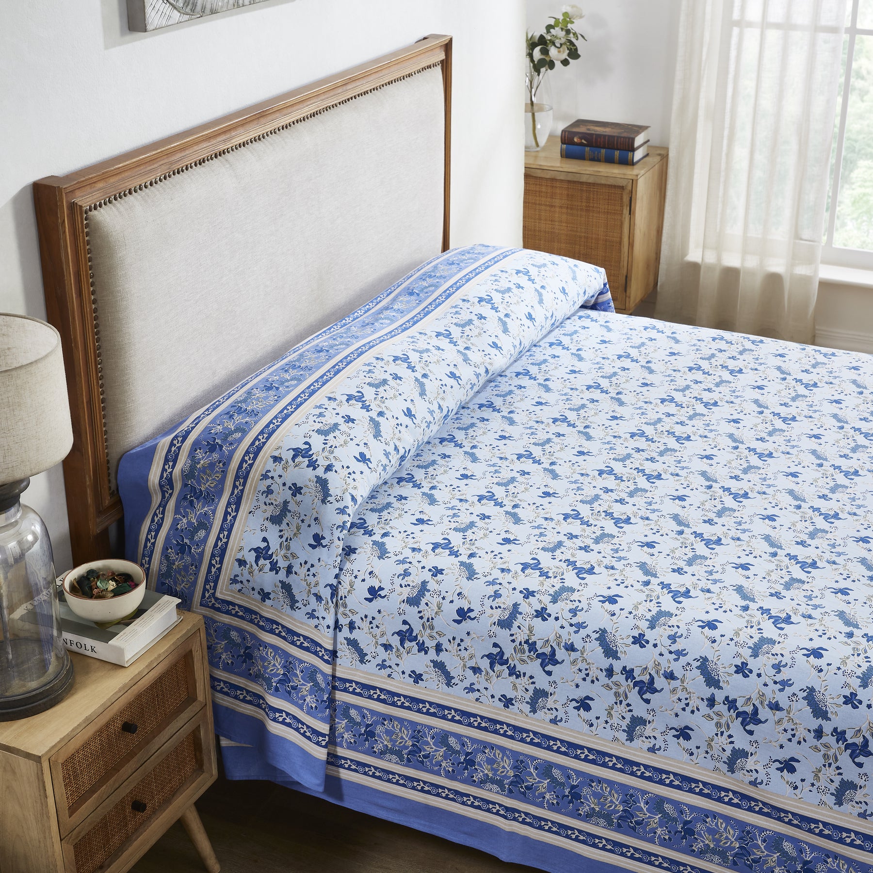 Dreamscape Cotton Bedcover-Blue