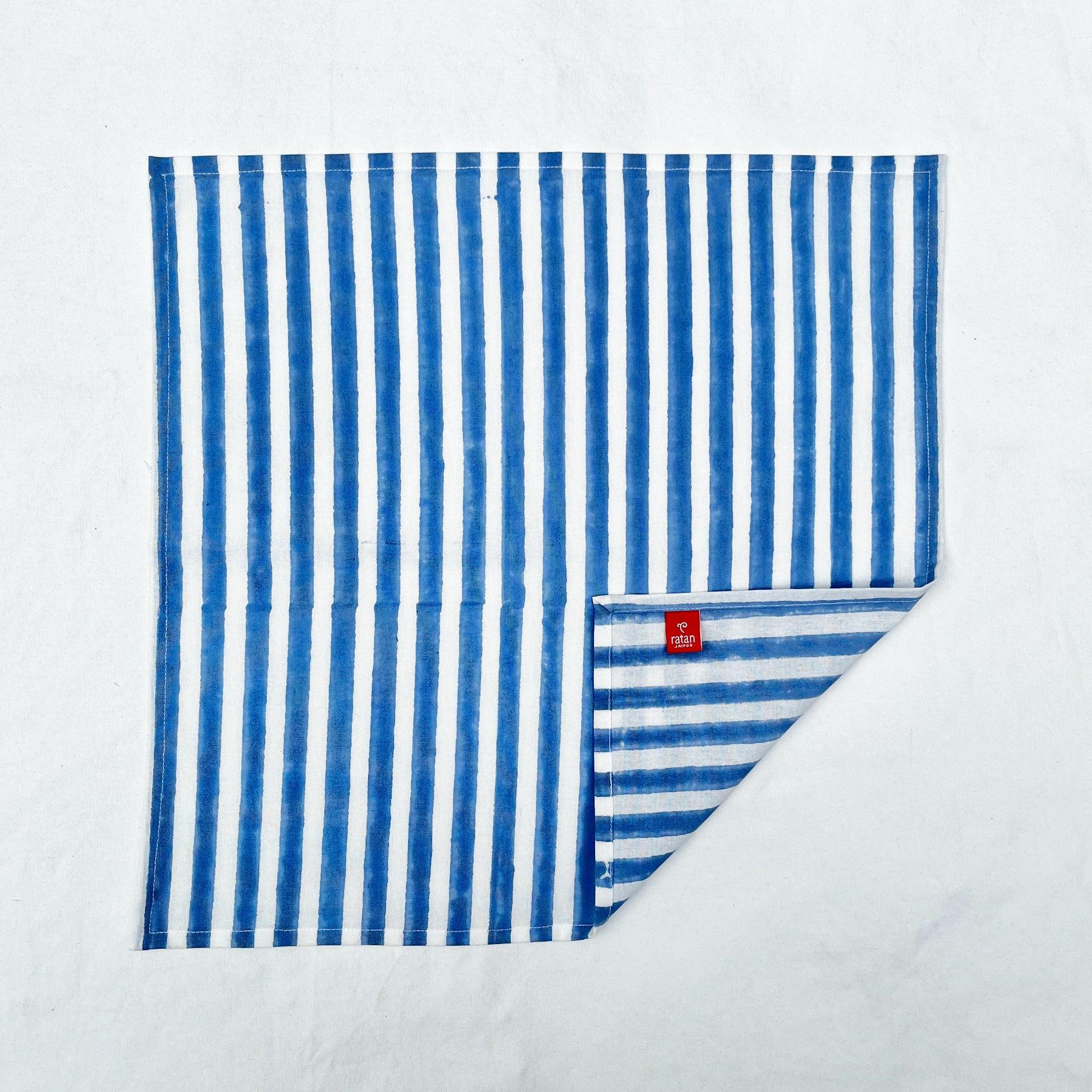 Blue Stripe Napkin- Set of 6 Ratan Texprocess Pvt. Ltd