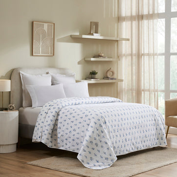 Flax Linen Cotton Dohar – Blue/Grey