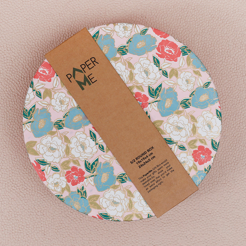 Phool Peach & Aqua Round Box Set of 2