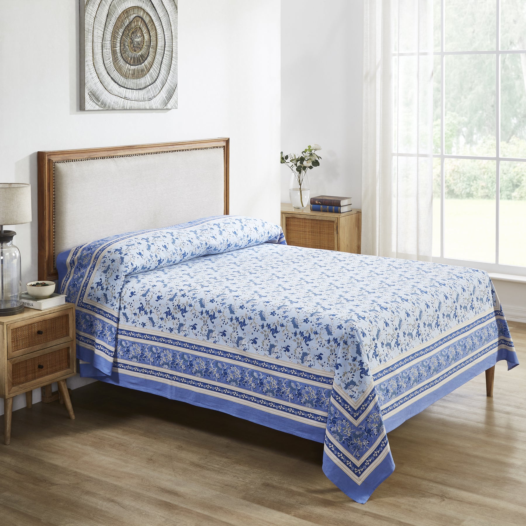 Dreamscape Cotton Bedcover-Blue