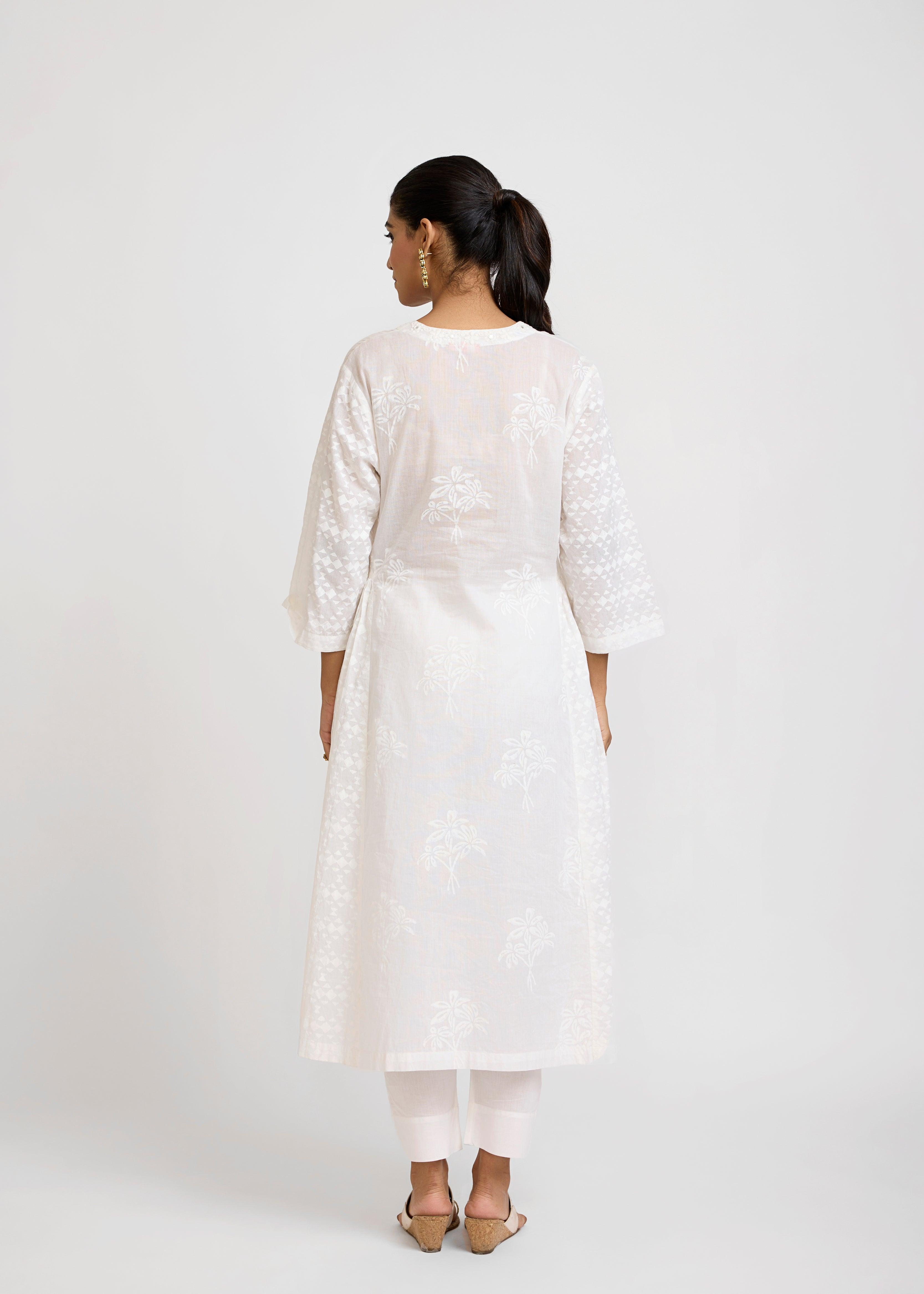 Zinnia White Kurta Ratan Texprocess Pvt. Ltd
