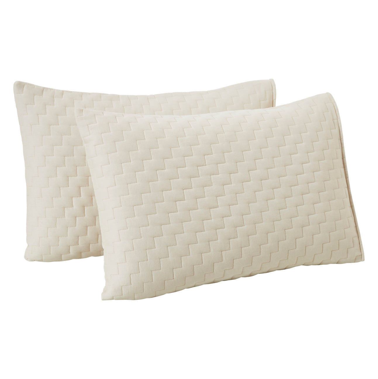 Lattice Quilted Bed Cover Set with Pillow Covers – Off White