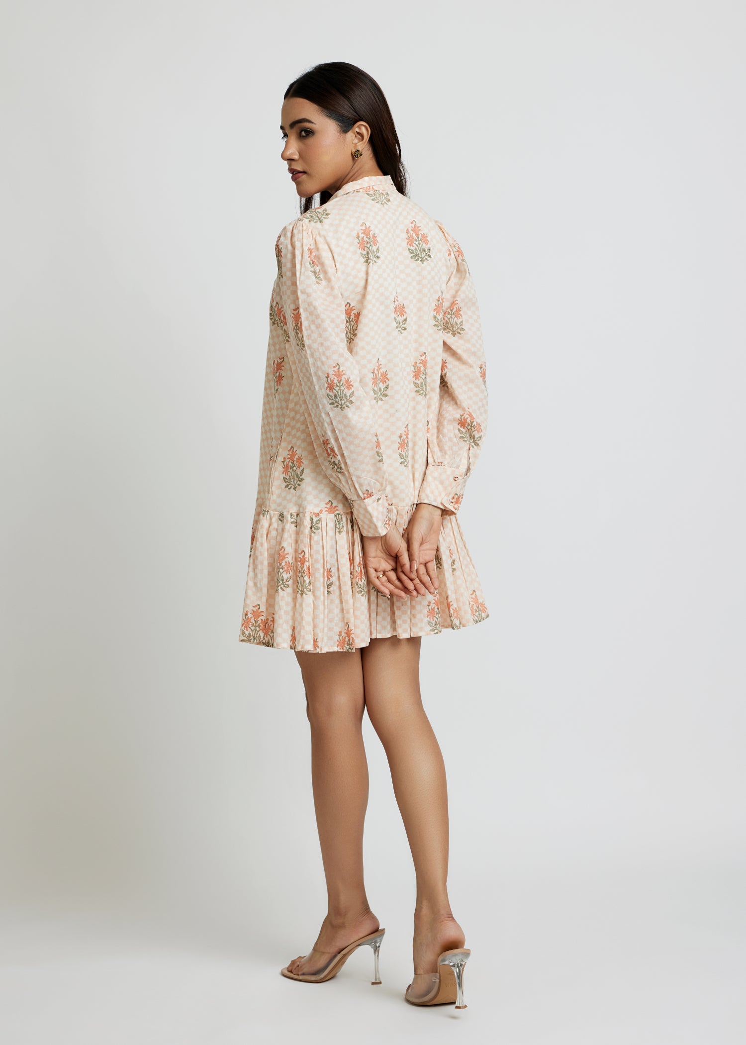 Short Ruffle Peach Dress Ratan Texprocess Pvt. Ltd