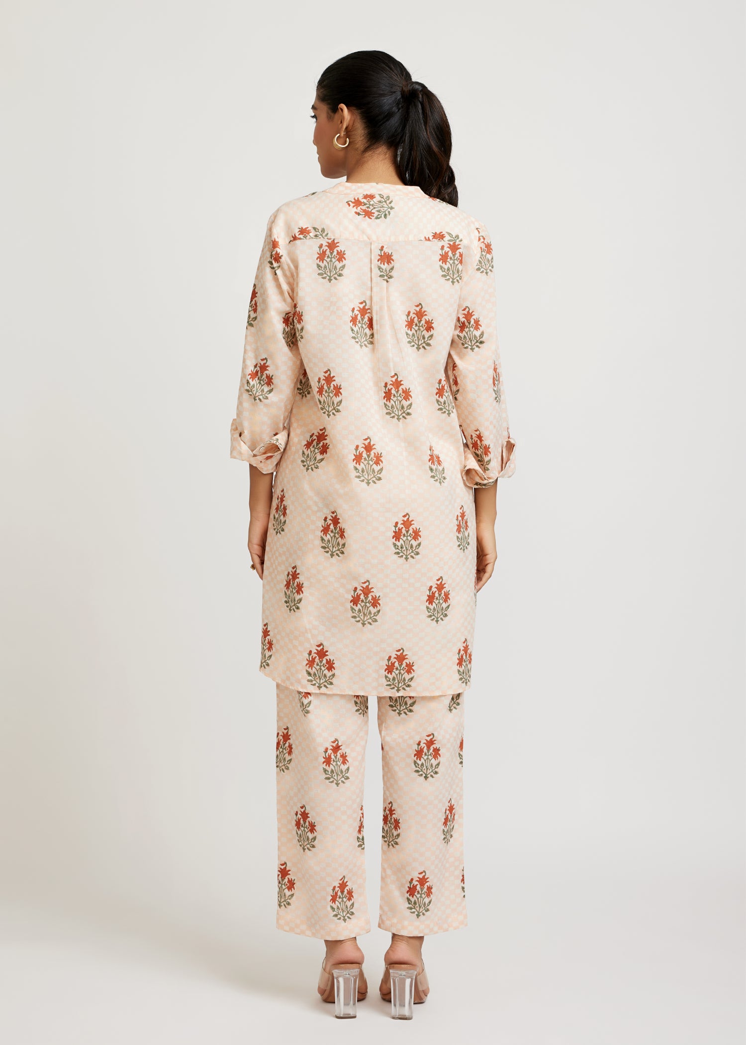 Creme-Peach Summer Tunic Set Ratan Texprocess Pvt. Ltd