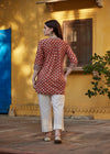 Brick Red Voile Regular Meera Top | Stylish and Comfortable | Ratan Jaipur