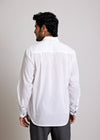 White Regular Cotton Vintage Floral Jaal Full Sleeve Shirt