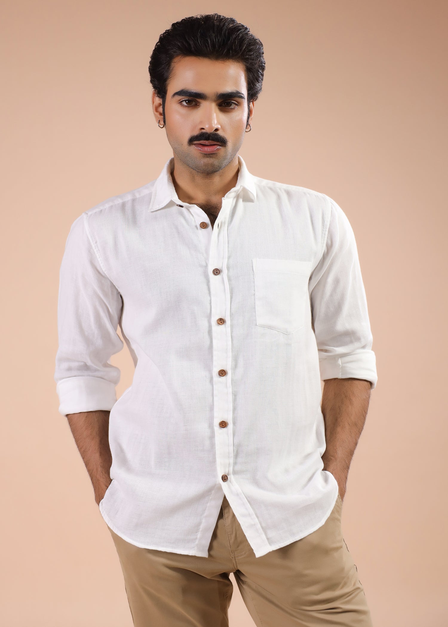Full Sleeves Collar Shirt-White