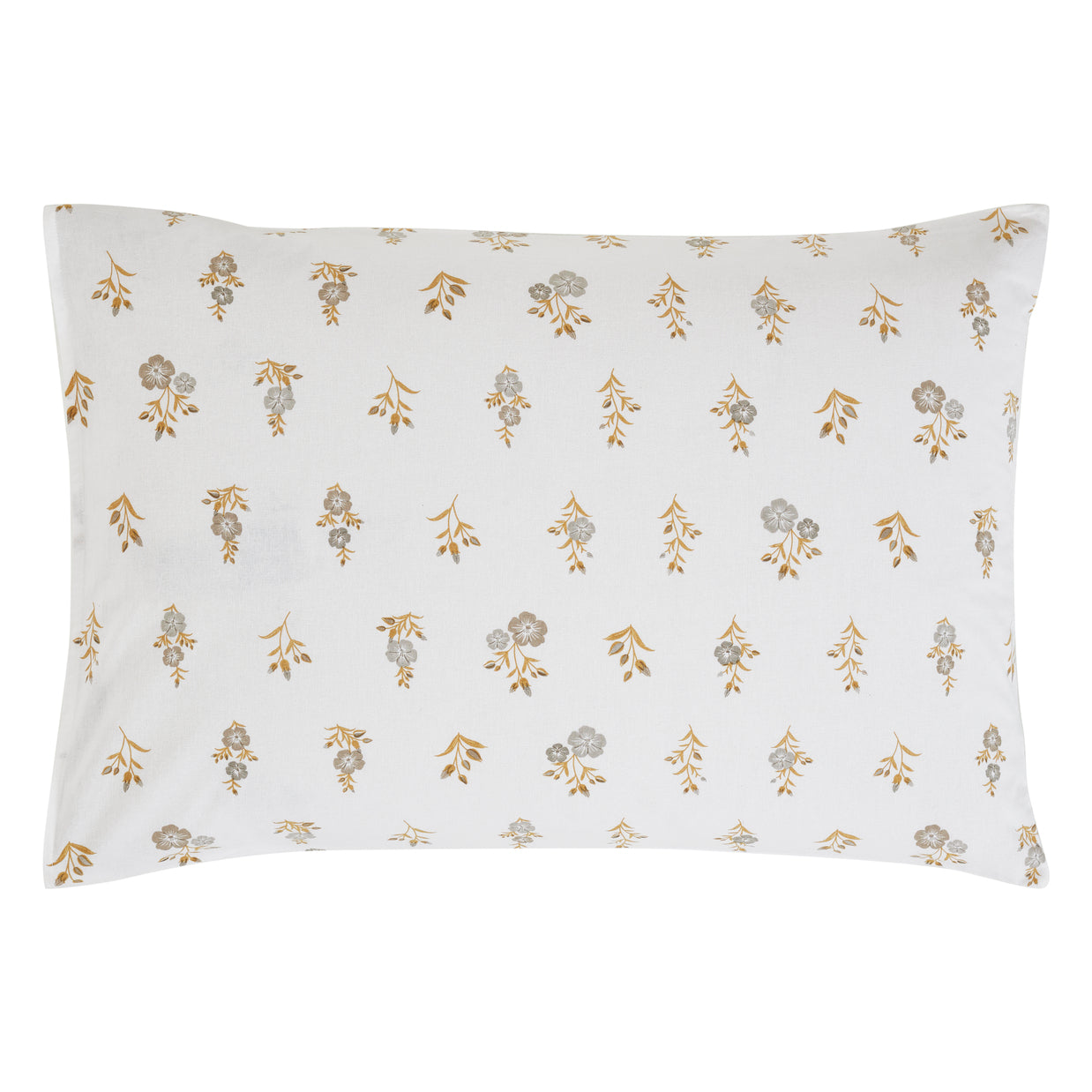 Flax Linen Cotton Pillow Cover – Yellow/Grey