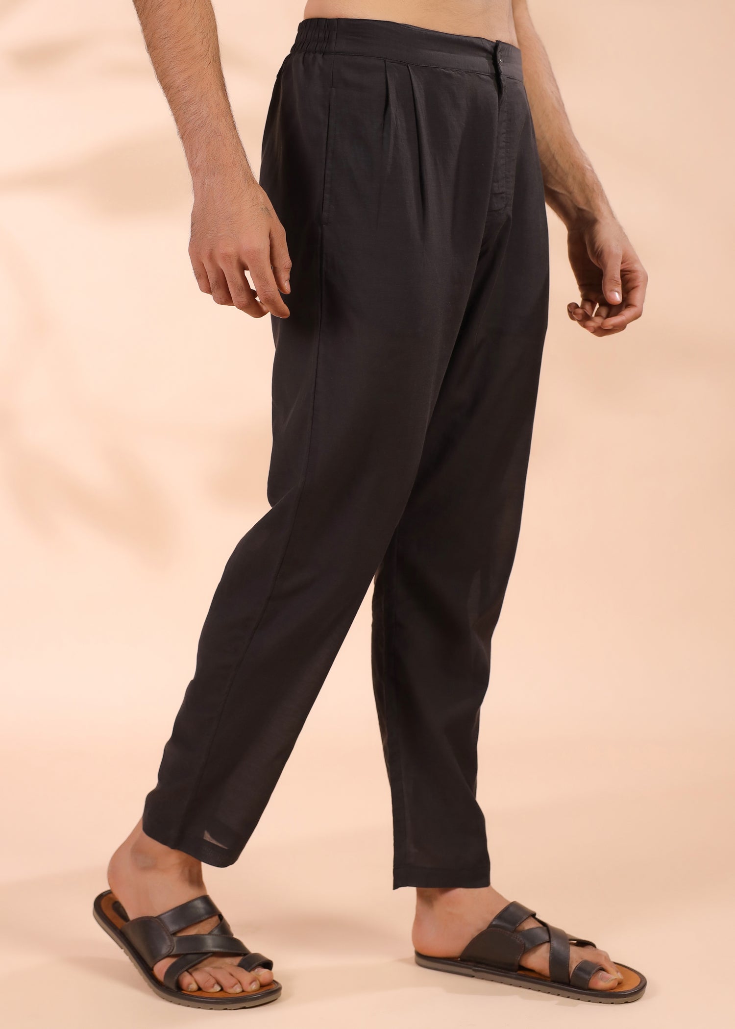 Viscose Straight Pant- Black