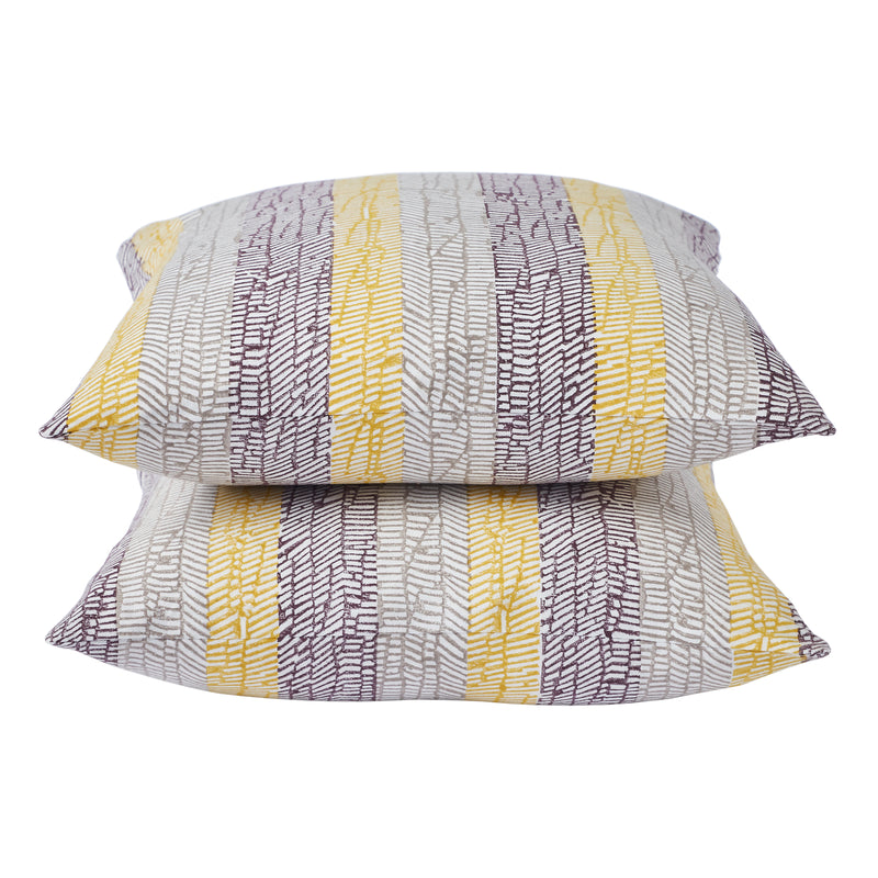 Classic Curation Beige & Brown Hand Block Print Cotton Cushion Cover