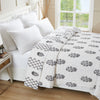 Daffodil Grey & Black Hand Block Printed Cotton AC Quilt