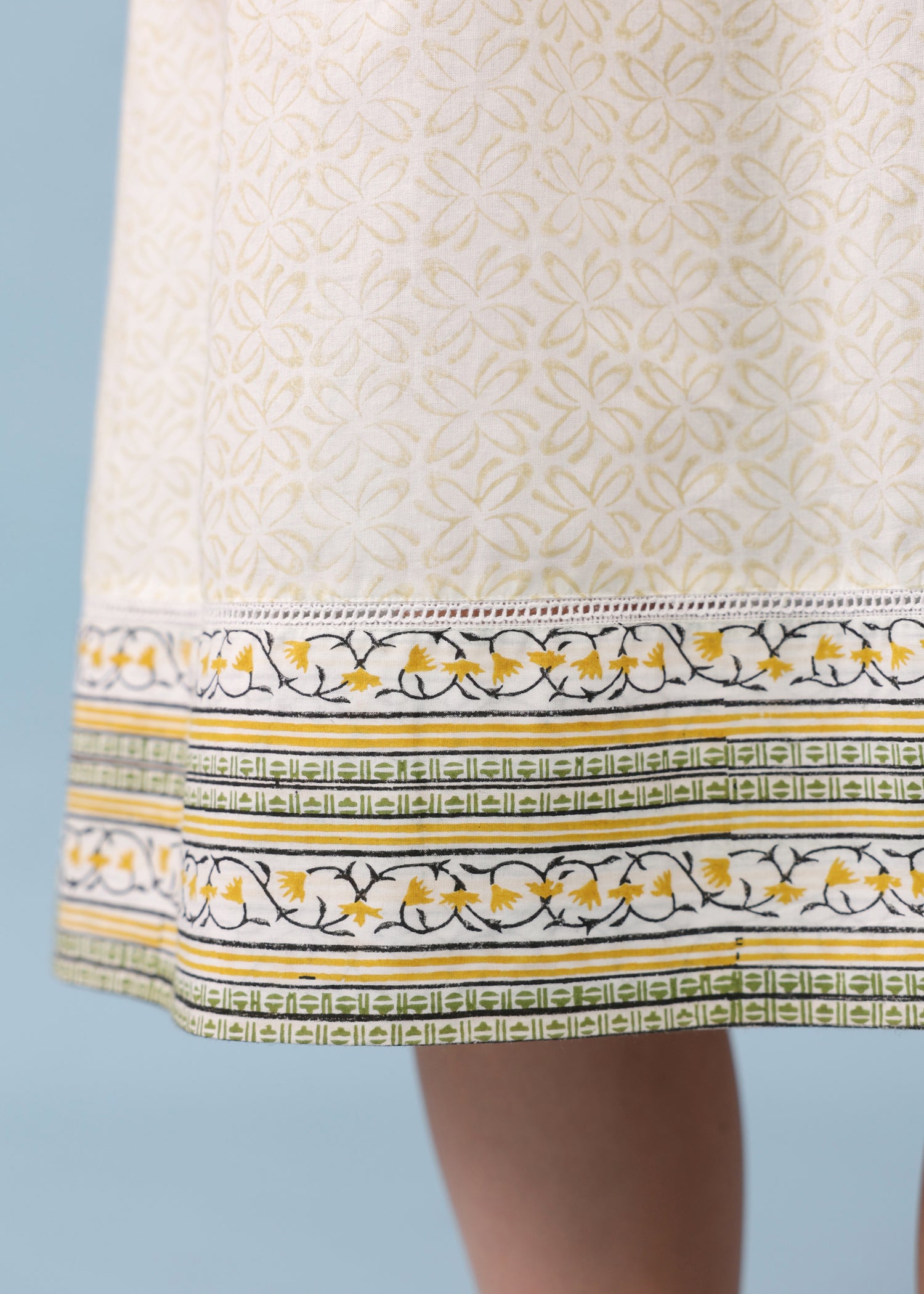 Kota Doria Shrug Dress – Green/White