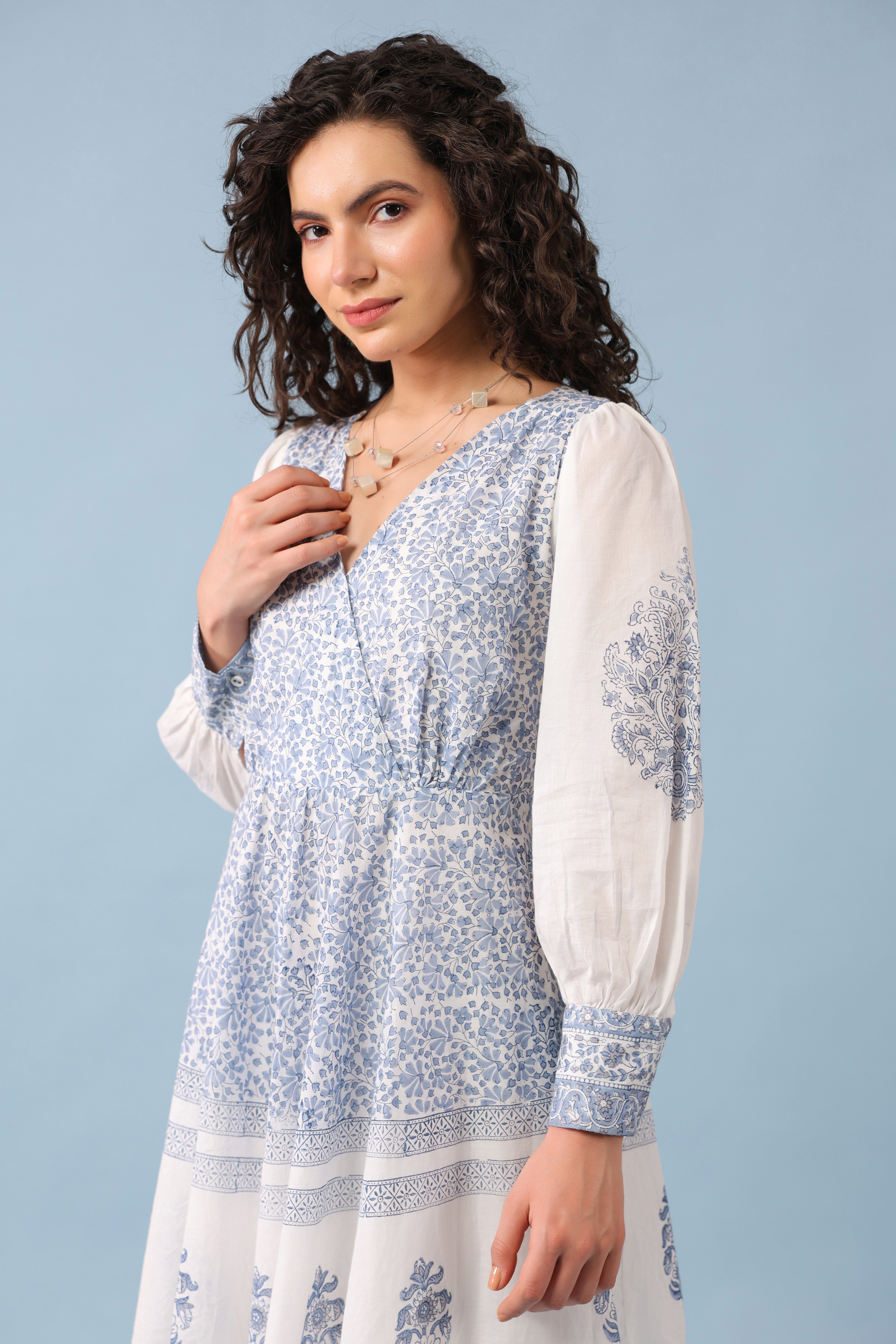 Wrap Dress – Blue/White