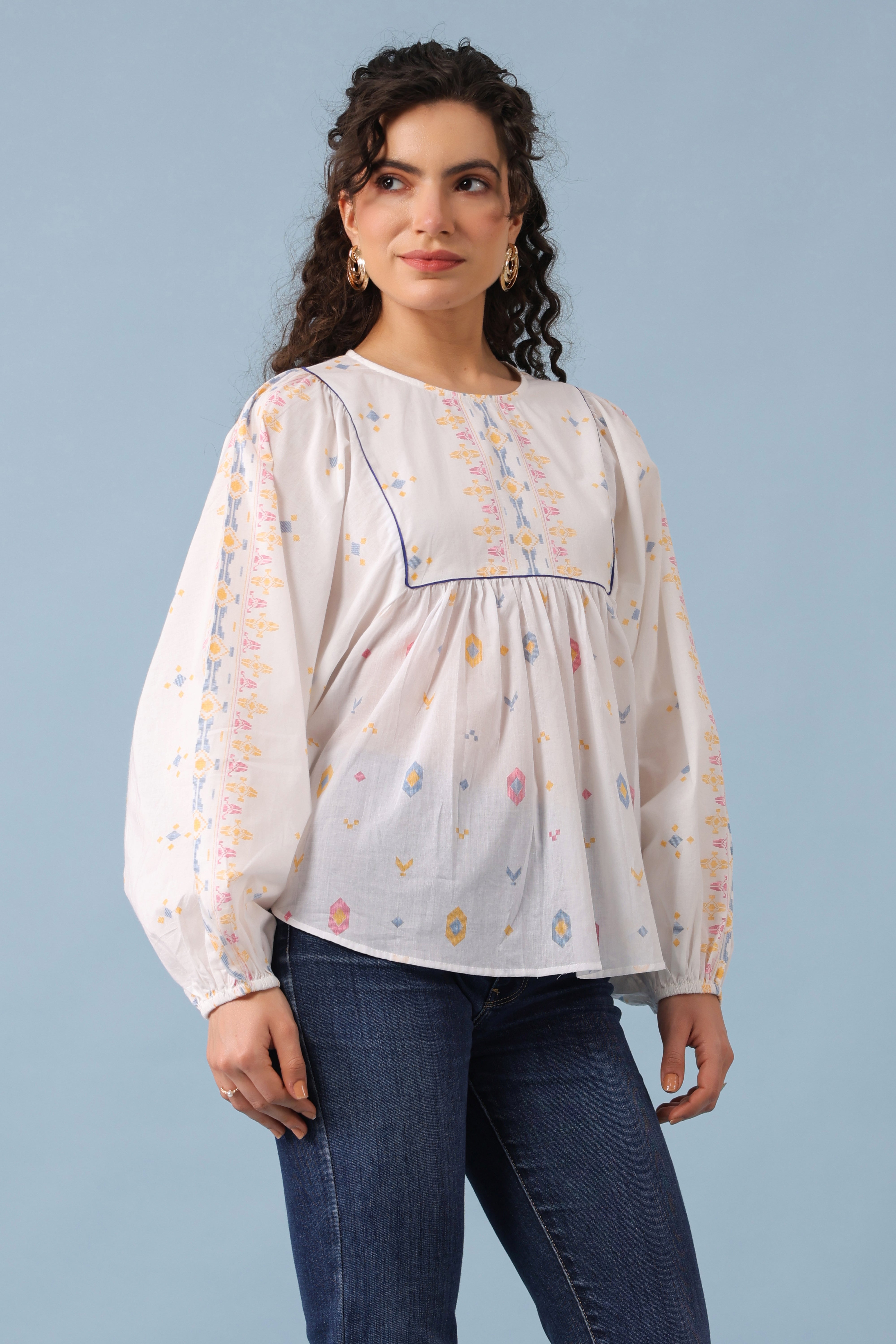 Batwing Cotton Top–White