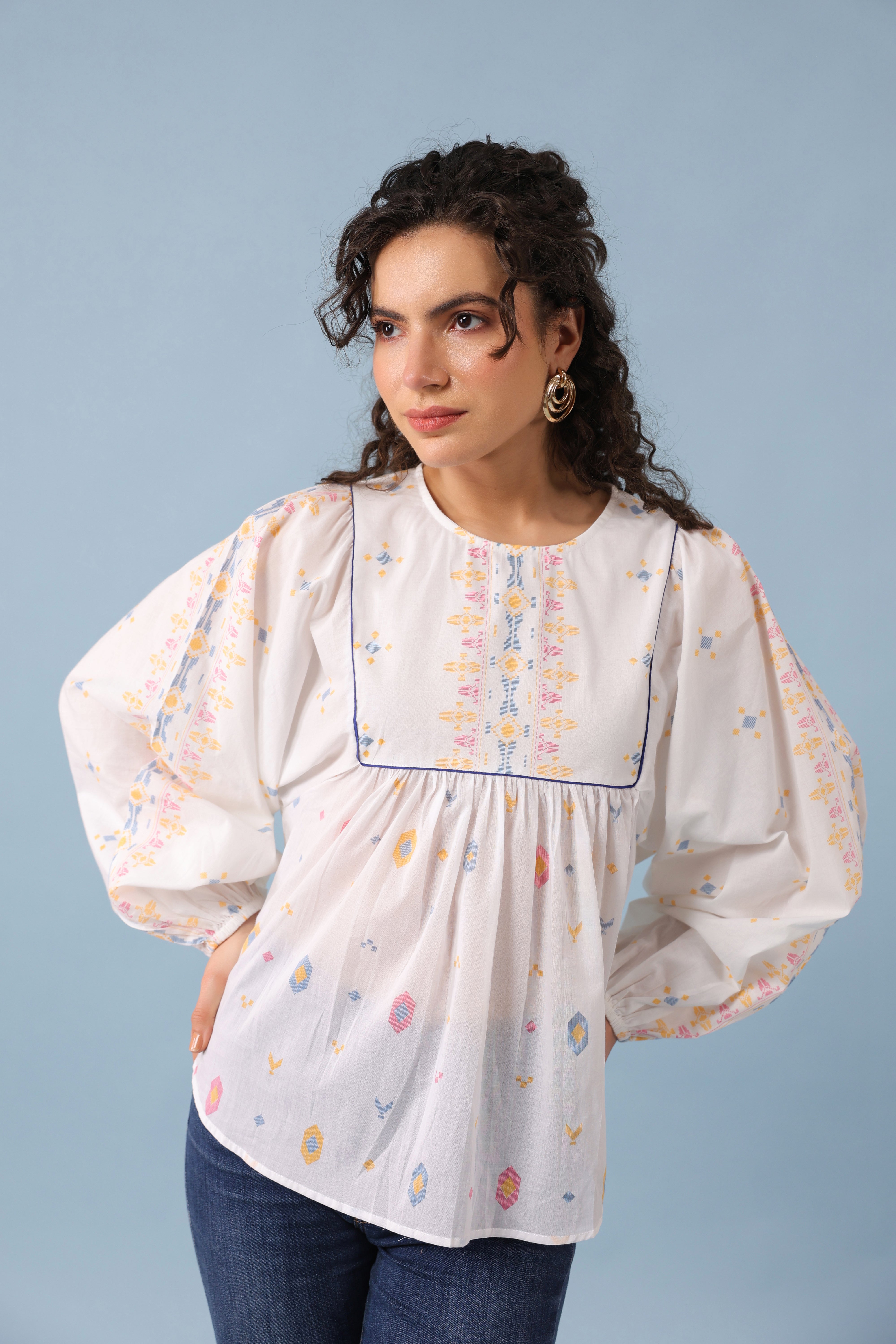 Batwing Cotton Top–White