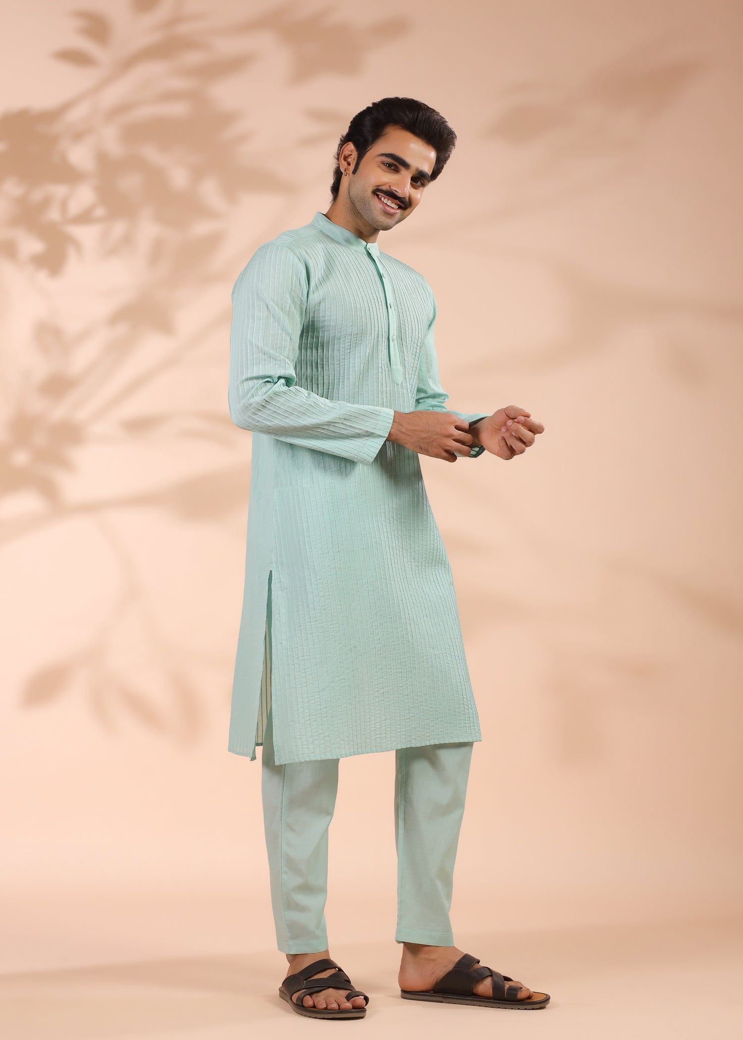 Pintuck Viscose Kurta – Mint Green
