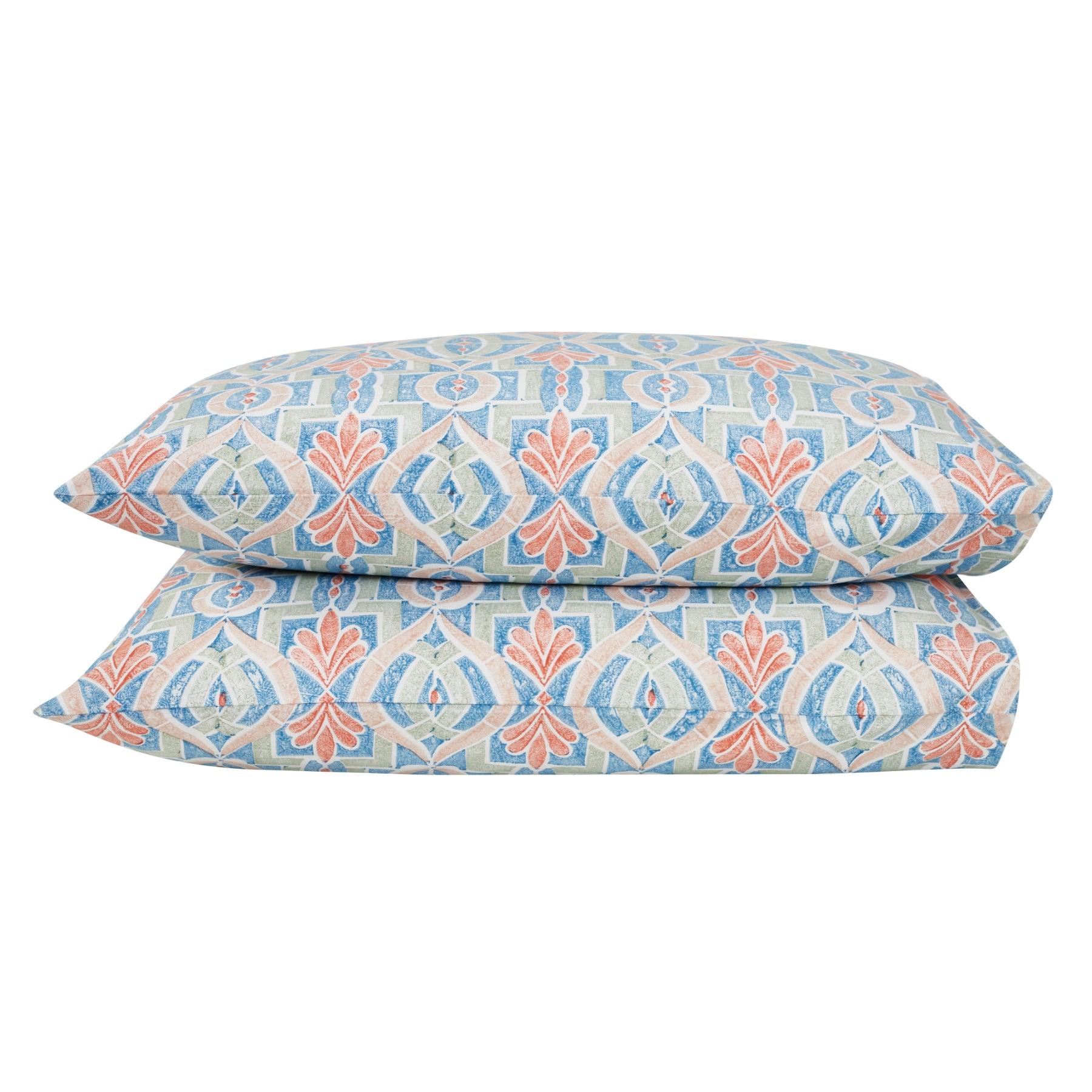 Windy Days Multi Hand Block Print Cotton Pillow Cover Ratan Texprocess Pvt. Ltd